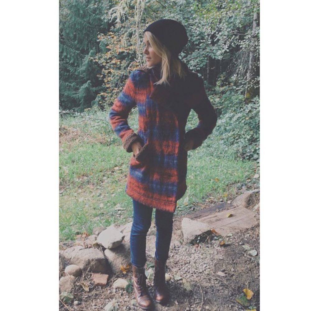 Urban Outfitters Plaid Fuzzy Jacket